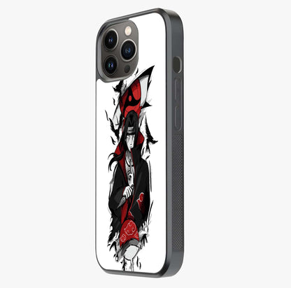 Itachi Sharingan Glass Case photographed in natural light showing reflective finish and design depth.