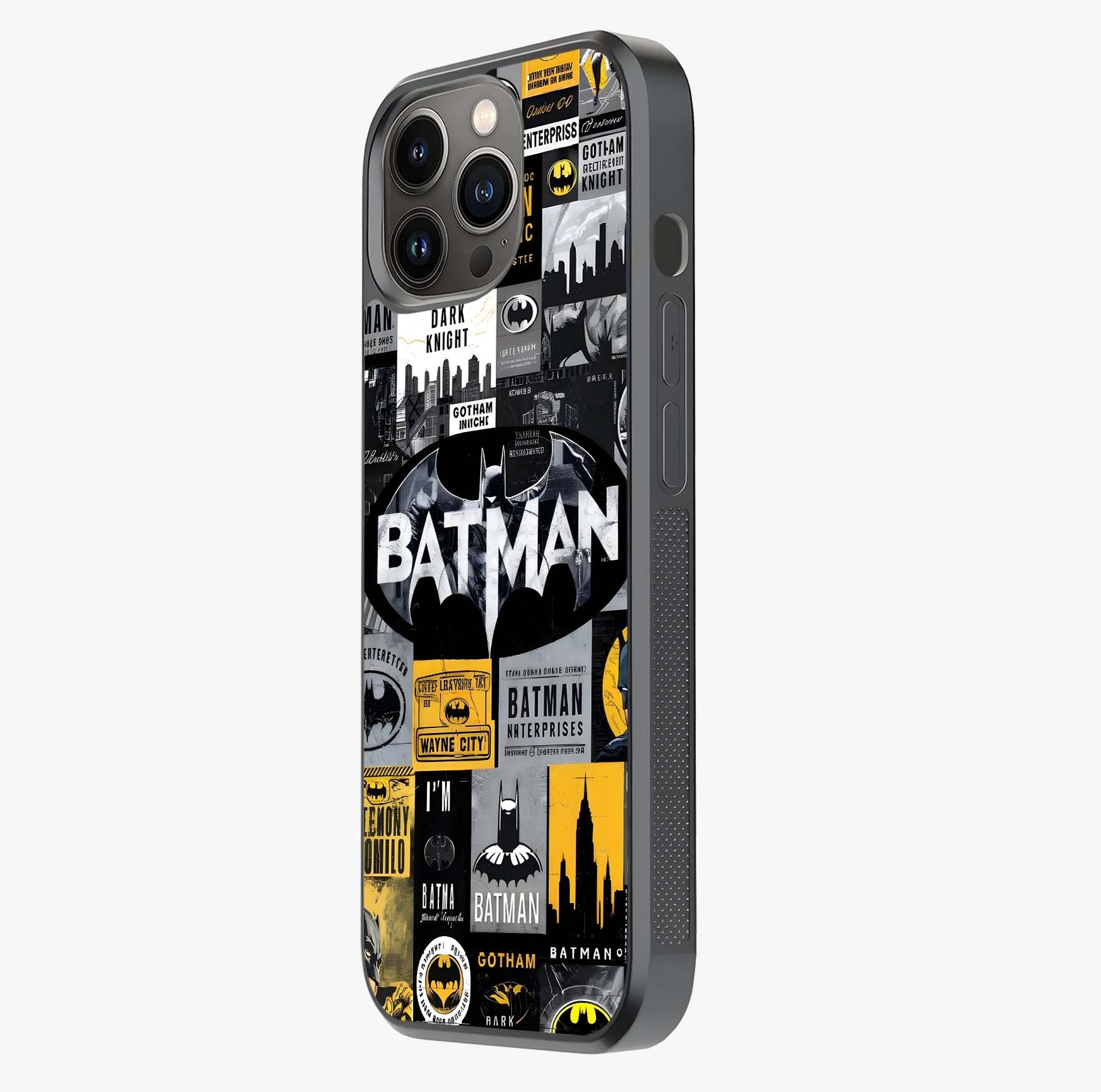 Knight Gotham Rise Glass Case photographed in natural light showing reflective finish and design depth.