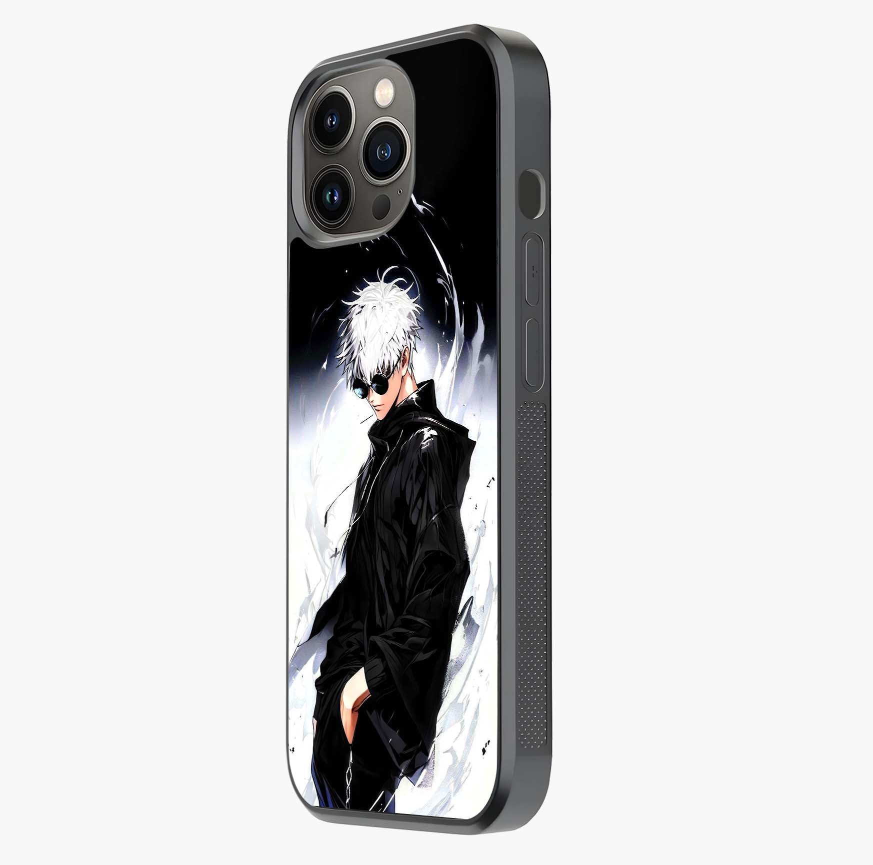 Limitless Shadow King Glass Case photographed in natural light showing reflective finish and design depth.