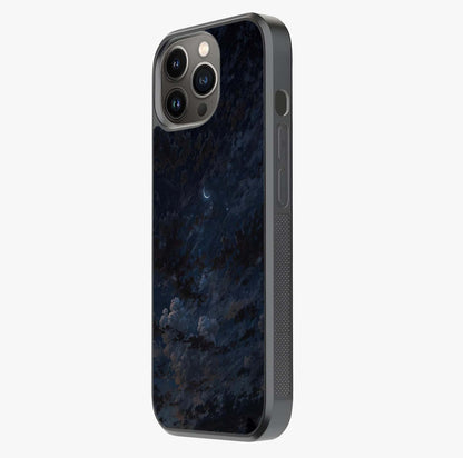 Lunar Veil Silence Glass Case photographed in natural light showing reflective finish and design depth.