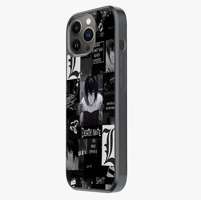 Midnight Chaos Mind Glass Case photographed in natural light showing reflective finish and design depth.
