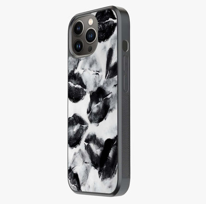 Midnight Kiss Marks Glass Case photographed in natural light showing reflective finish and design depth.
