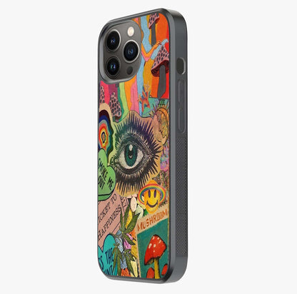Mystic Eye Wonderland Glass Case photographed in natural light showing reflective finish and design depth.