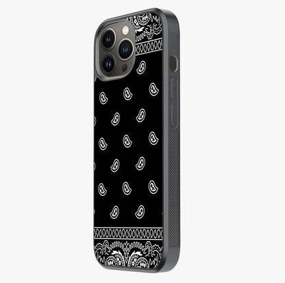 Retro Rebel Threads Glass Case photographed in natural light showing reflective finish and design depth.