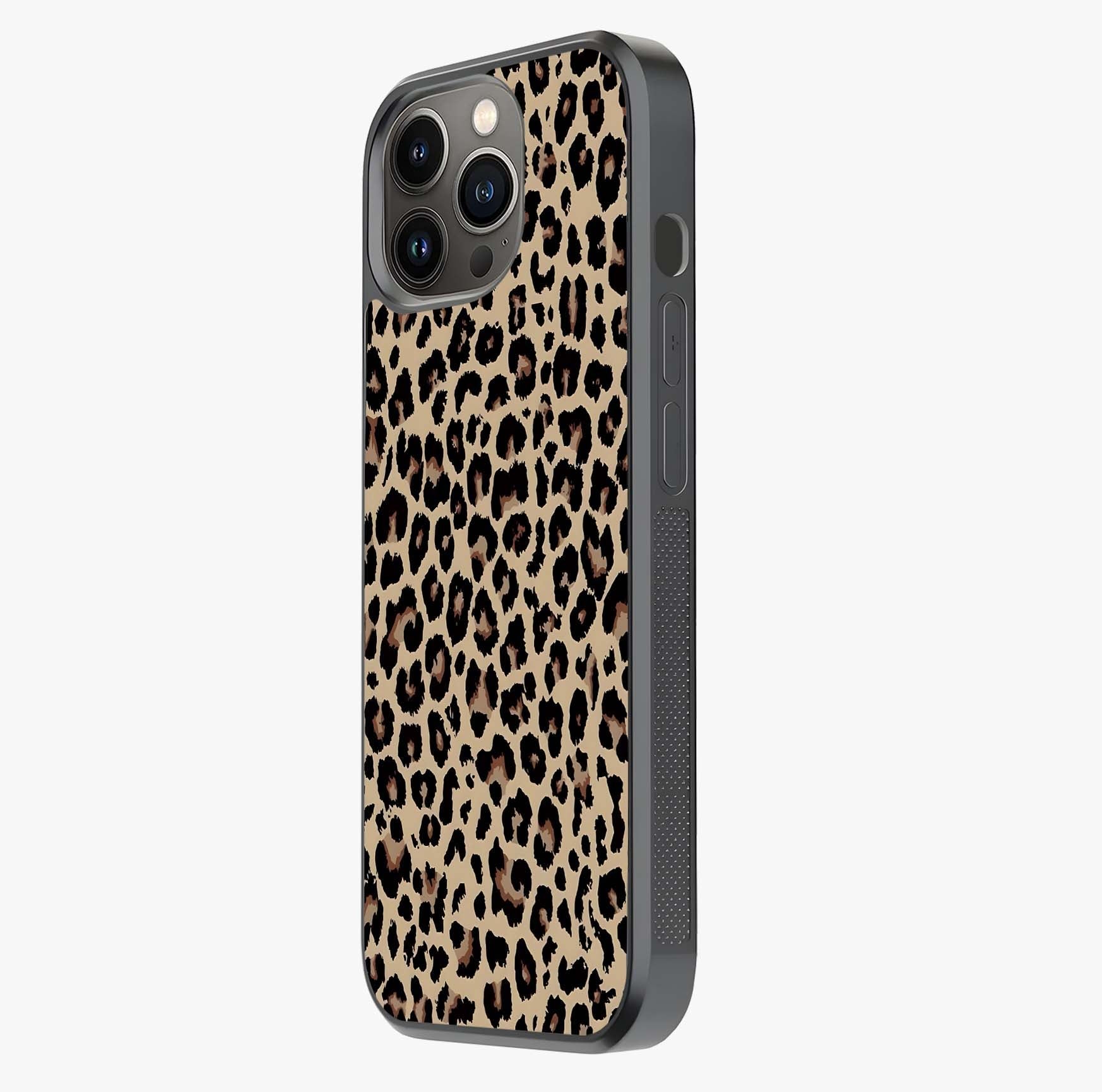 Savage Chic Pattern Glass Case photographed in natural light showing reflective finish and design depth.