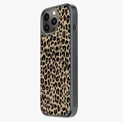Savage Chic Pattern Glass Case photographed in natural light showing reflective finish and design depth.