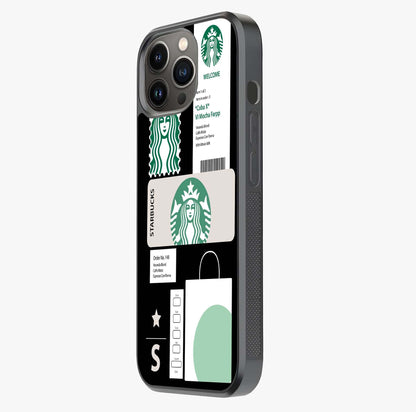 Starbucks Mocha Glass Case photographed in natural light showing reflective finish and design depth.