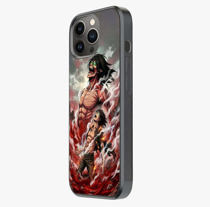 Titan Awakening Fury Glass Case photographed in natural light showing reflective finish and design depth.