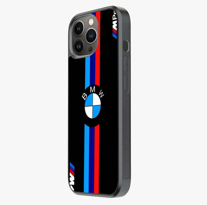 Turbo Bmw Beast Glass Case photographed in natural light showing reflective finish and design depth.