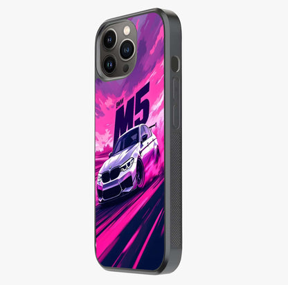 Velocity Drift Pulse Glass Case photographed in natural light showing reflective finish and design depth.