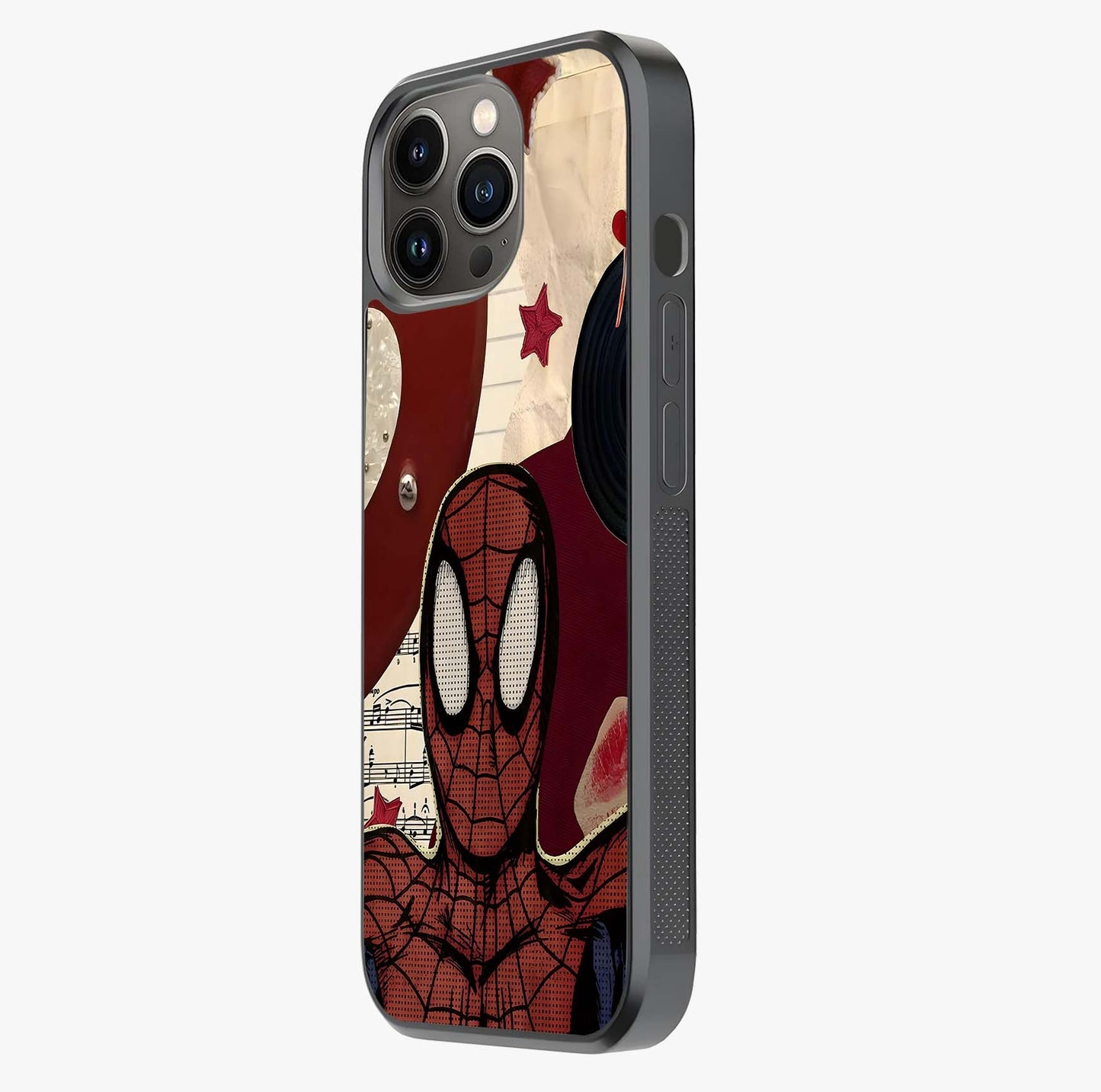 Web Warrior Vibes Glass Case photographed in natural light showing reflective finish and design depth.