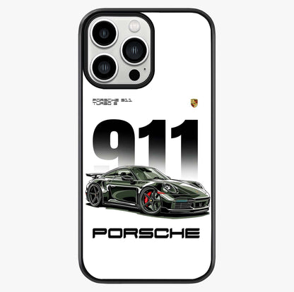 911 Turbo Dominance Glass Case showing full back design in clean flat view with glossy glass finish.