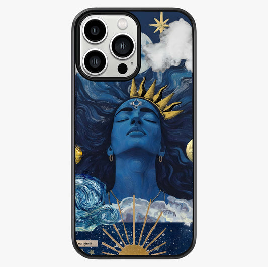 Aesthetic Lord Shiva Glass Case showing full back design in clean flat view with glossy glass finish.