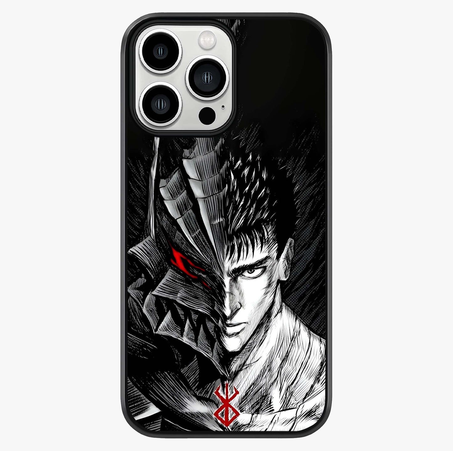 Berserker Blood Oath Glass Case showing full back design in clean flat view with glossy glass finish.