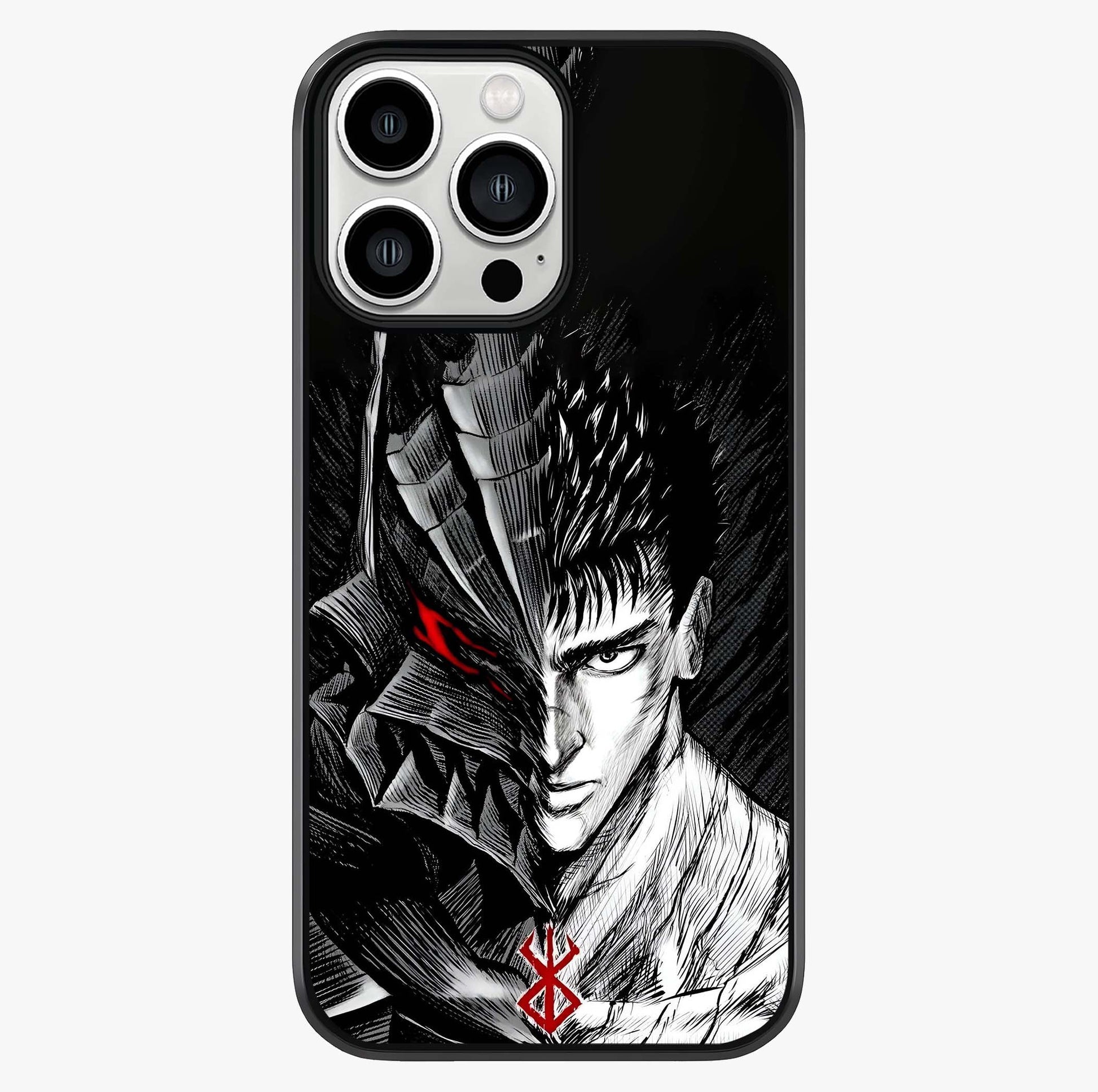Berserker Blood Oath Glass Case showing full back design in clean flat view with glossy glass finish.