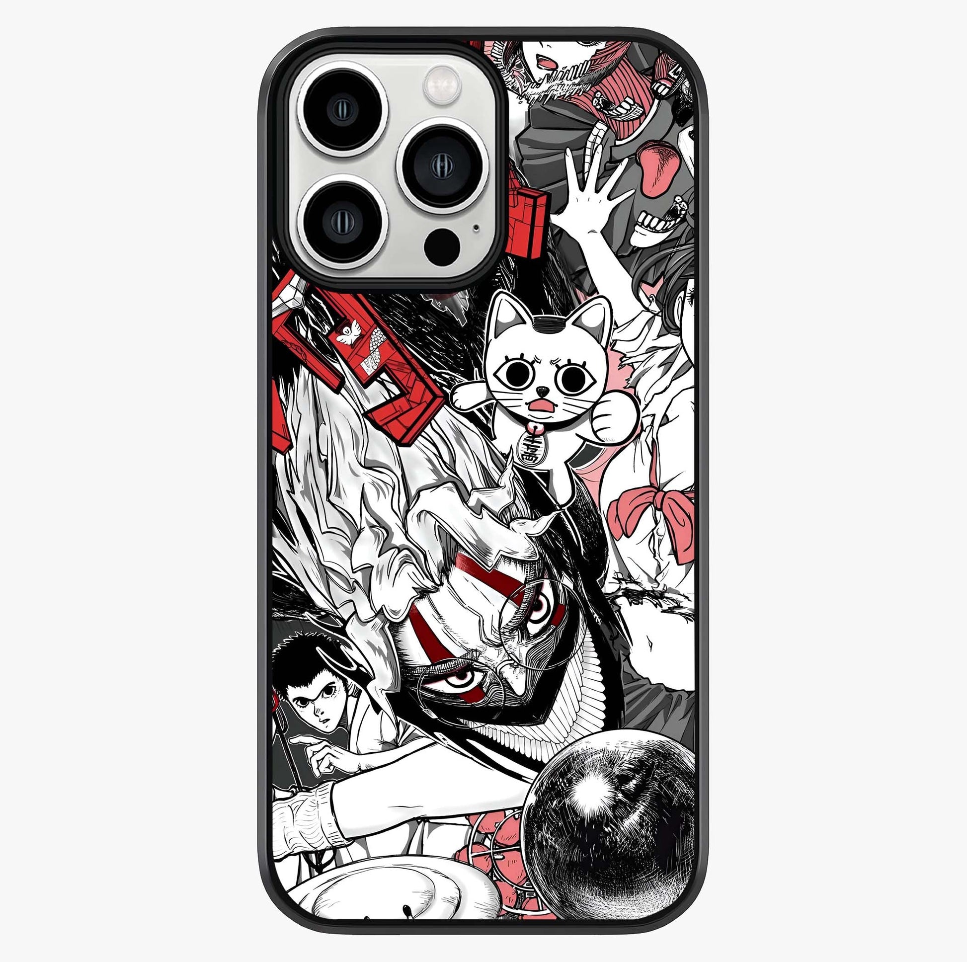 Crimson Chaos Panel Glass Case showing full back design in clean flat view with glossy glass finish.