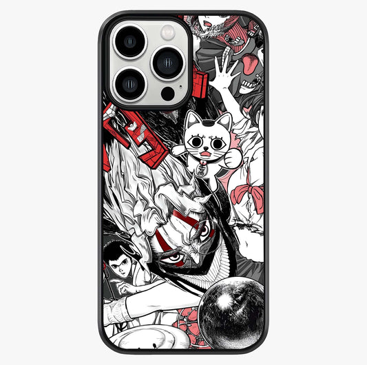 Crimson Chaos Panel Glass Case showing full back design in clean flat view with glossy glass finish.