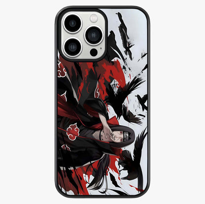 Crimson Crow Illusion Glass Case showing full back design in clean flat view with glossy glass finish.