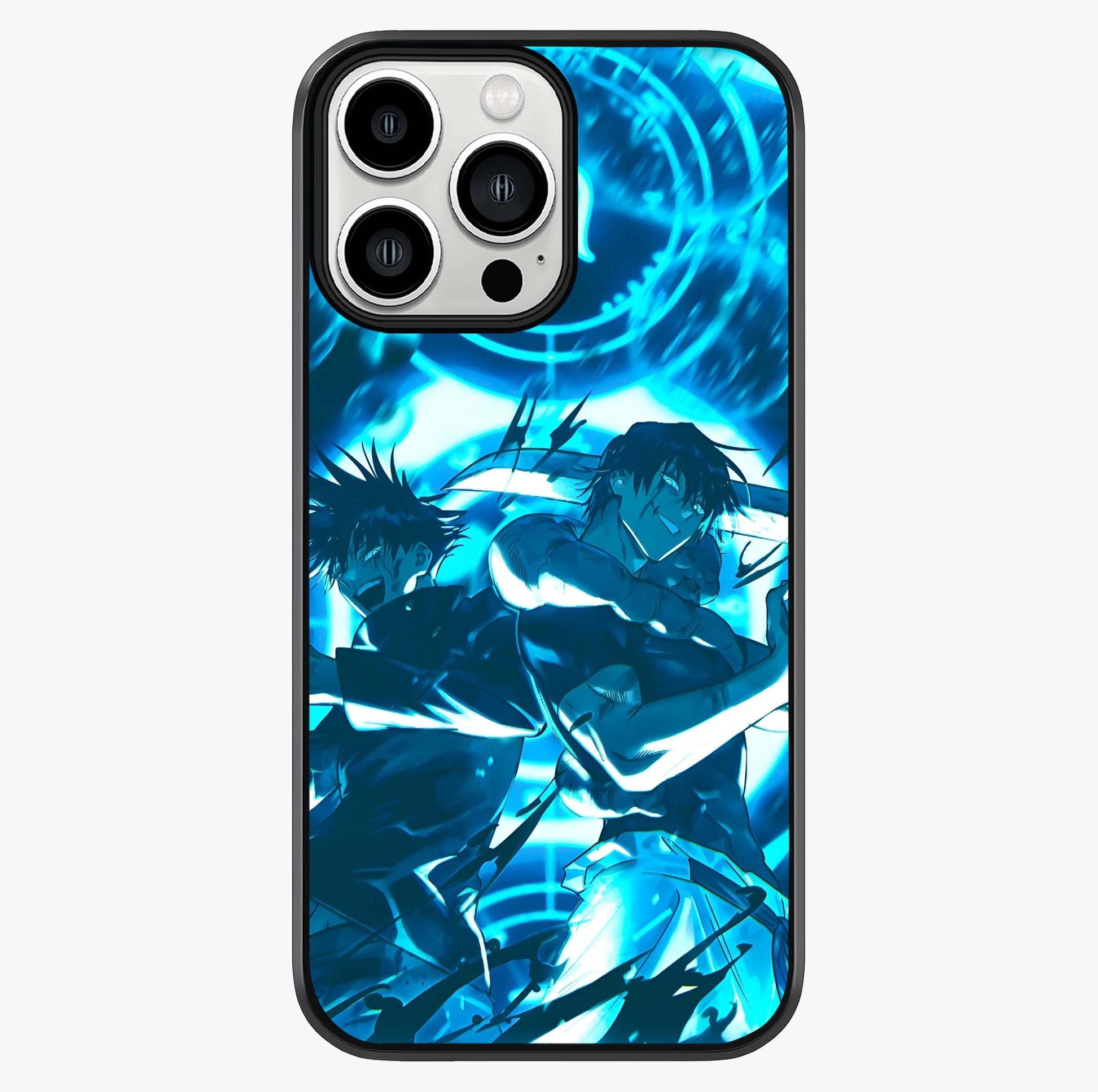 Cursed Energy Clash Glass Case showing full back design in clean flat view with glossy glass finish.