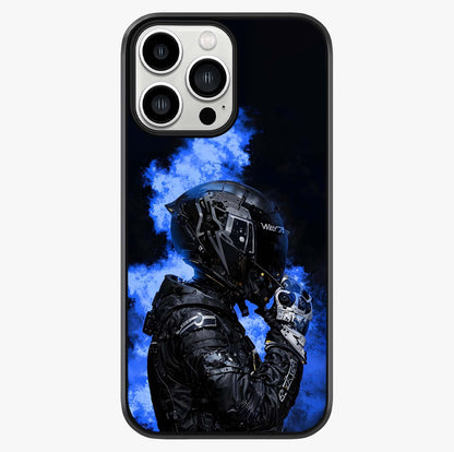 Cyber Sentinel Protocol Glass Case showing full back design in clean flat view with glossy glass finish.