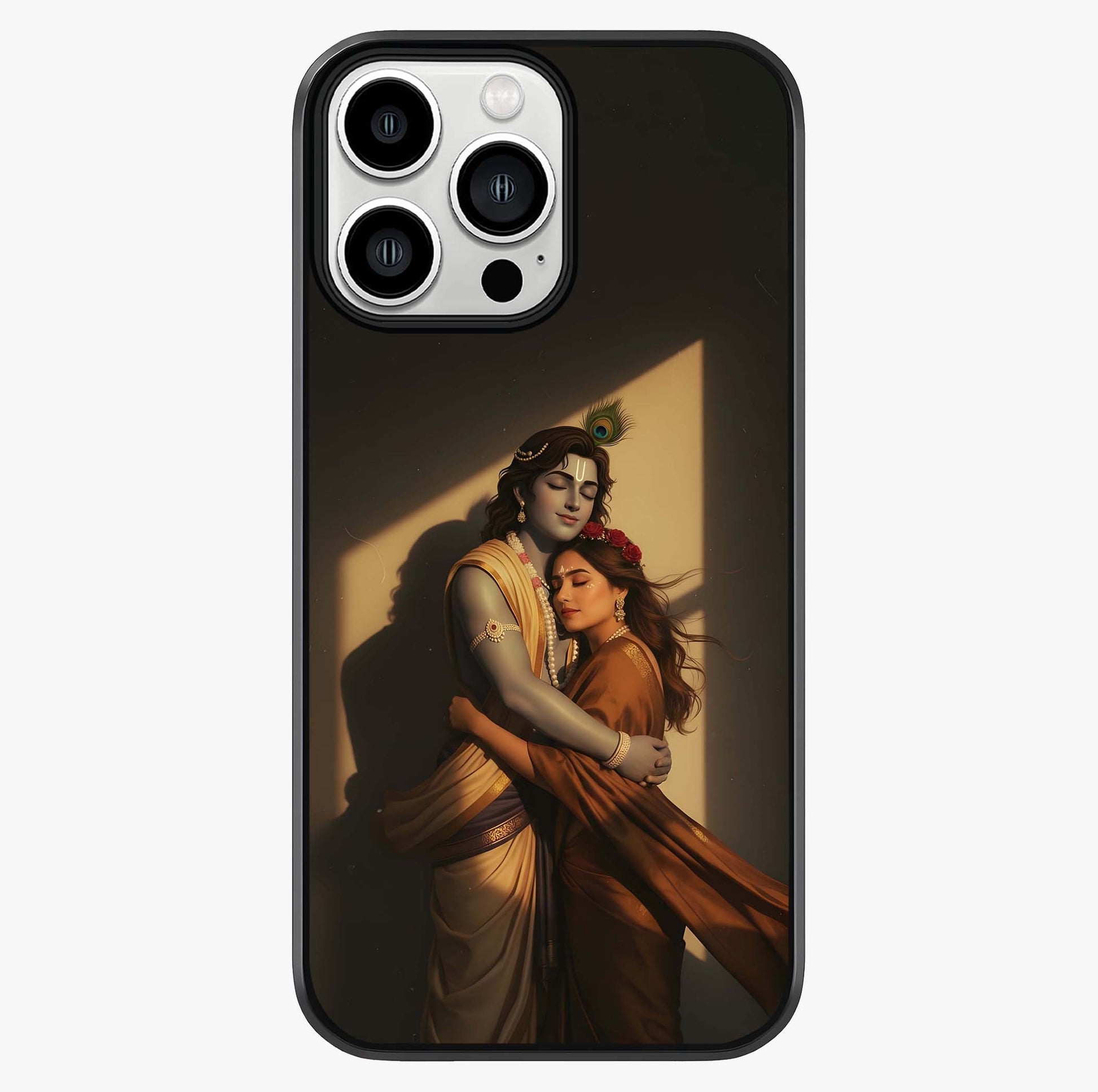 Divine Eternal Love Glass Case showing full back design in clean flat view with glossy glass finish.