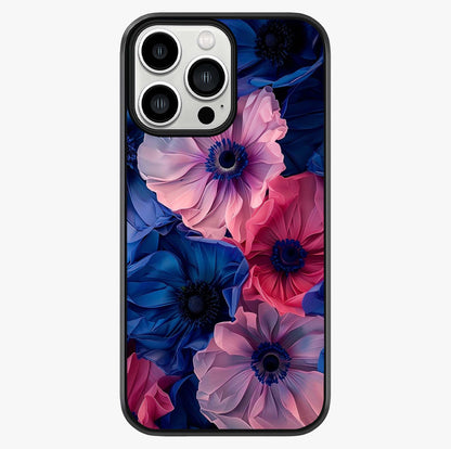 Flower Paper Art Pattern Glass Case showing full back design in clean flat view with glossy glass finish.