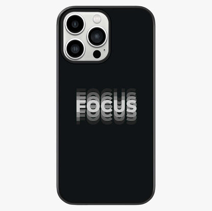 Focus Mode On Glass Case showing full back design in clean flat view with glossy glass finish.