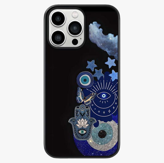 Galactic Charm Cluster Glass Case showing full back design in clean flat view with glossy glass finish.
