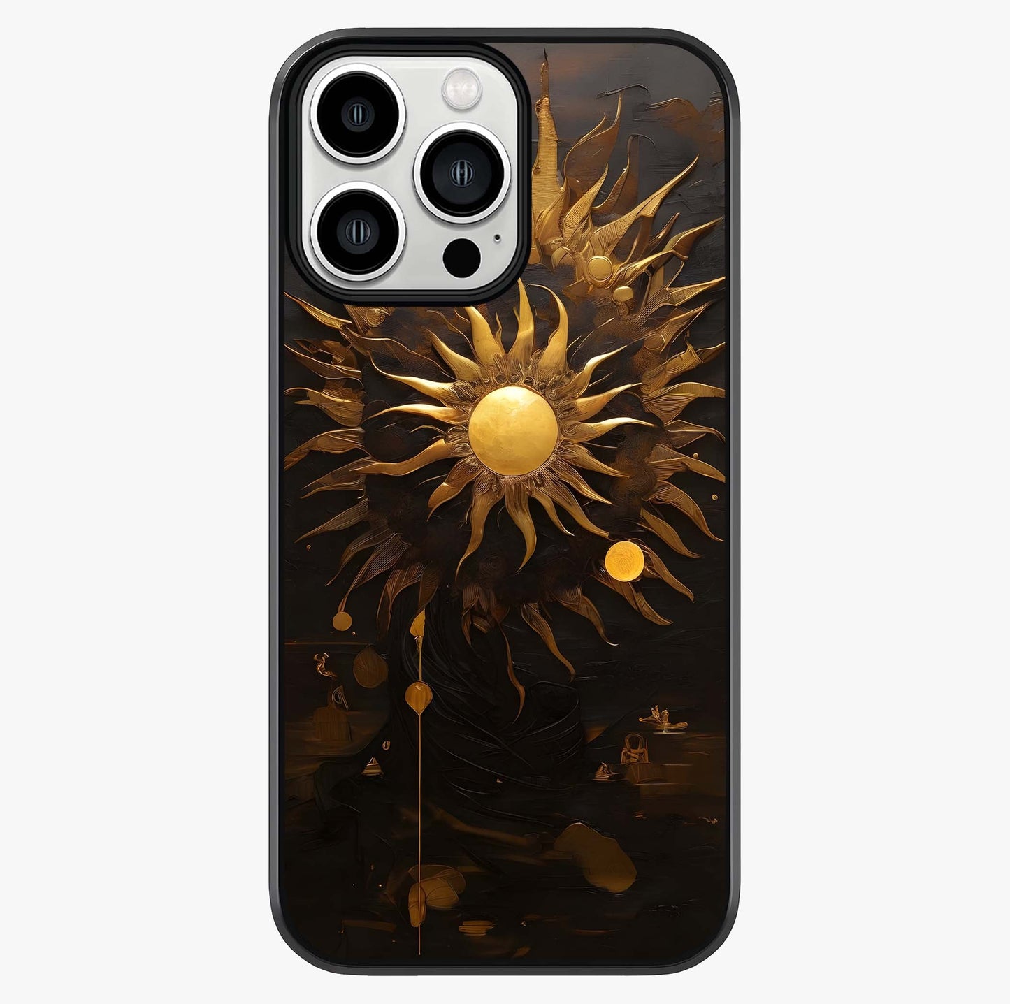 Golden Sun Majesty Glass Case showing full back design in clean flat view with glossy glass finish.