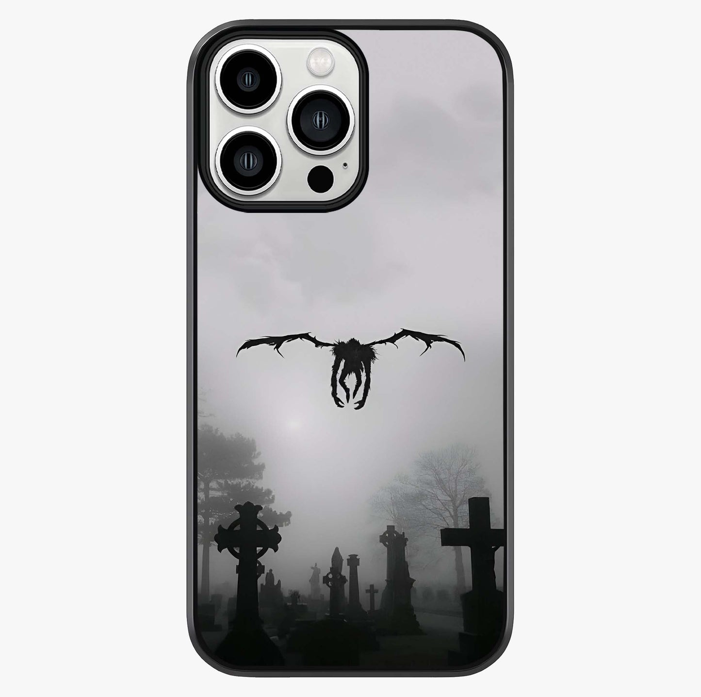 Graveyard Shadow Descent Glass Case showing full back design in clean flat view with glossy glass finish.