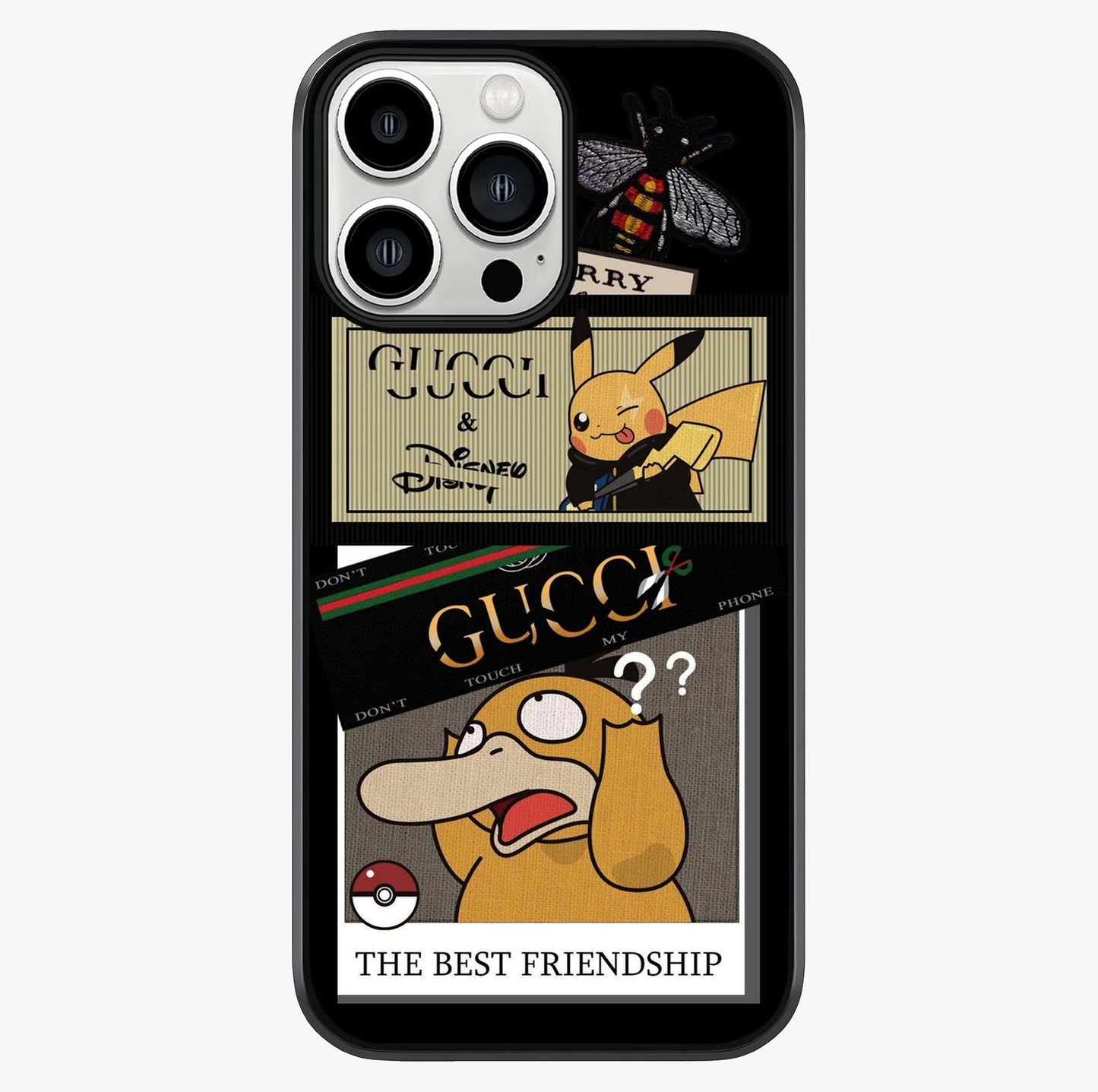Gucci Play Mashup Glass Case showing full back design in clean flat view with glossy glass finish.
