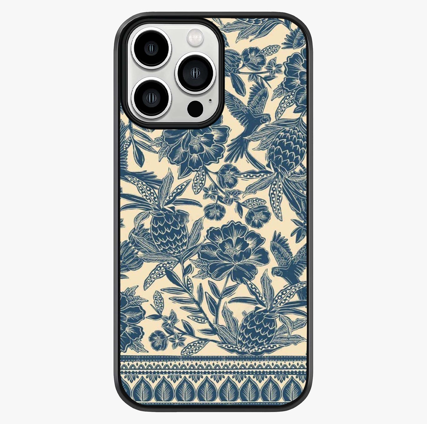 Heirloom Wild Bloom Glass Case showing full back design in clean flat view with glossy glass finish.