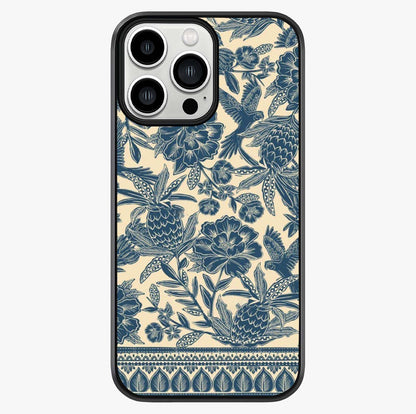 Heirloom Wild Bloom Glass Case showing full back design in clean flat view with glossy glass finish.