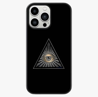 Illuminati Evil Glass Case showing full back design in clean flat view with glossy glass finish.