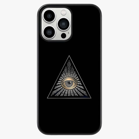 Illuminati Evil Glass Case showing full back design in clean flat view with glossy glass finish.