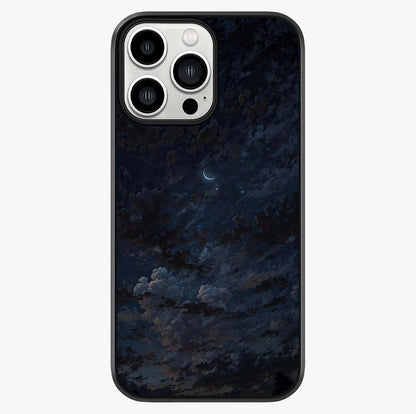 Lunar Veil Silence Glass Case showing full back design in clean flat view with glossy glass finish.