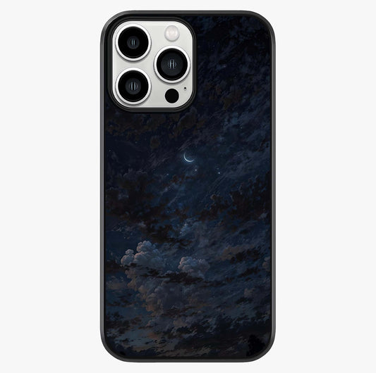 Lunar Veil Silence Glass Case showing full back design in clean flat view with glossy glass finish.