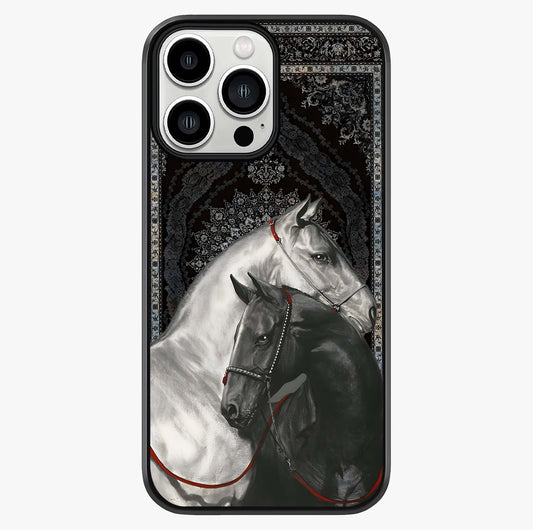 Majestic Ride Legacy Glass Case showing full back design in clean flat view with glossy glass finish.