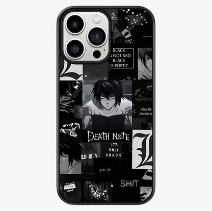 Midnight Chaos Mind Glass Case showing full back design in clean flat view with glossy glass finish.