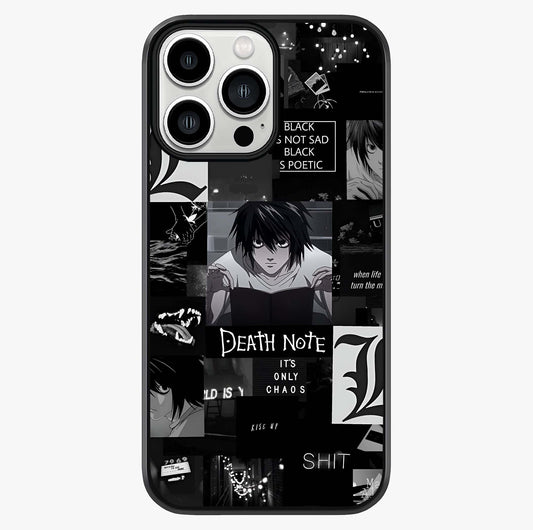 Midnight Chaos Mind Glass Case showing full back design in clean flat view with glossy glass finish.