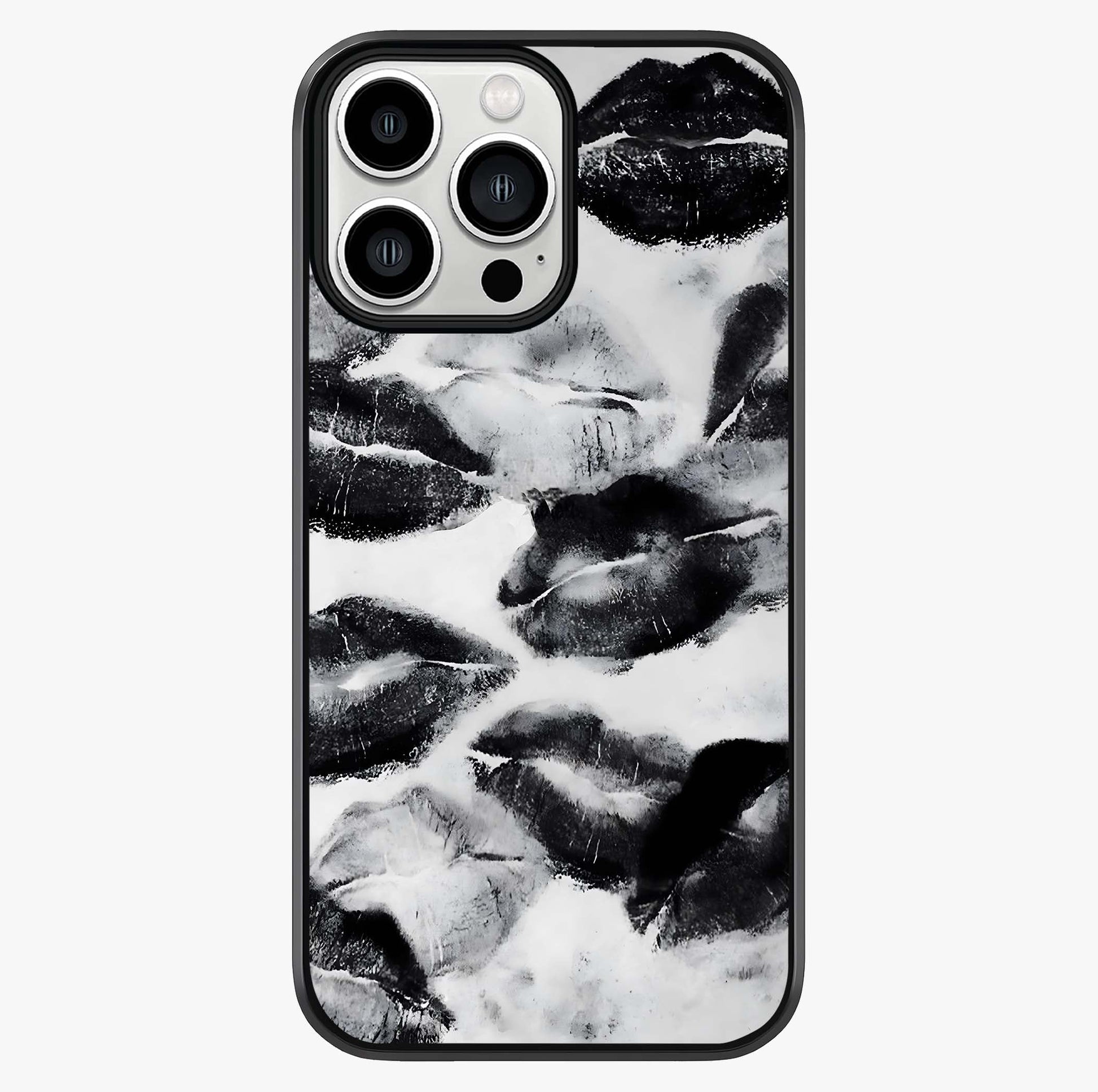 Midnight Kiss Marks Glass Case showing full back design in clean flat view with glossy glass finish.
