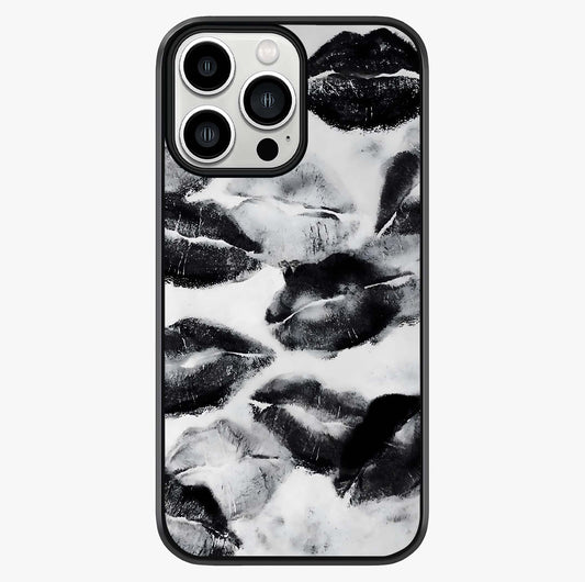 Midnight Kiss Marks Glass Case showing full back design in clean flat view with glossy glass finish.