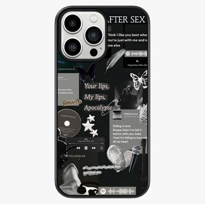 Midnight Love Echo Glass Case showing full back design in clean flat view with glossy glass finish.