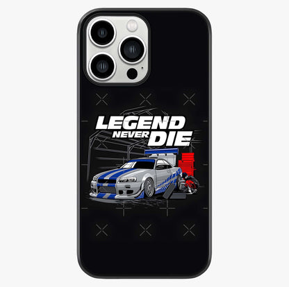Midnight Racing Legacy Glass Case showing full back design in clean flat view with glossy glass finish.
