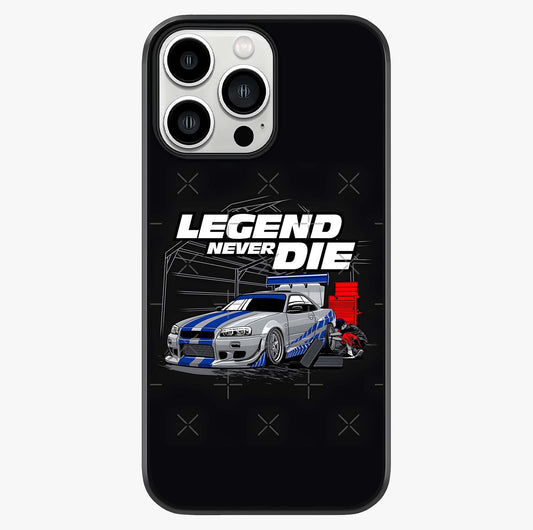Midnight Racing Legacy Glass Case showing full back design in clean flat view with glossy glass finish.