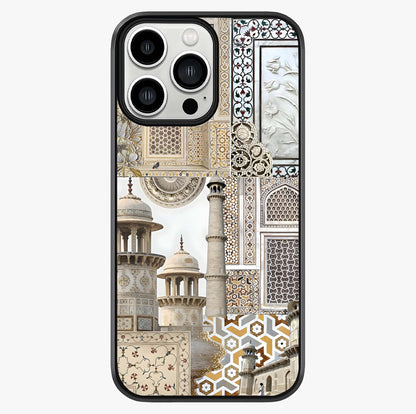 Mughal Marble Legacy Glass Case showing full back design in clean flat view with glossy glass finish.