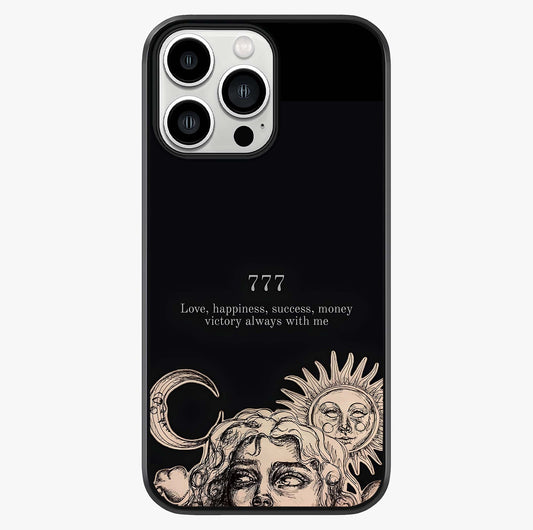 Mystic Victory Aura Glass Case showing full back design in clean flat view with glossy glass finish.