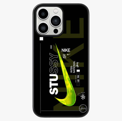 Neon Street Edition Glass Case showing full back design in clean flat view with glossy glass finish.