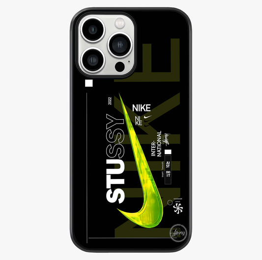 Neon Street Edition Glass Case showing full back design in clean flat view with glossy glass finish.
