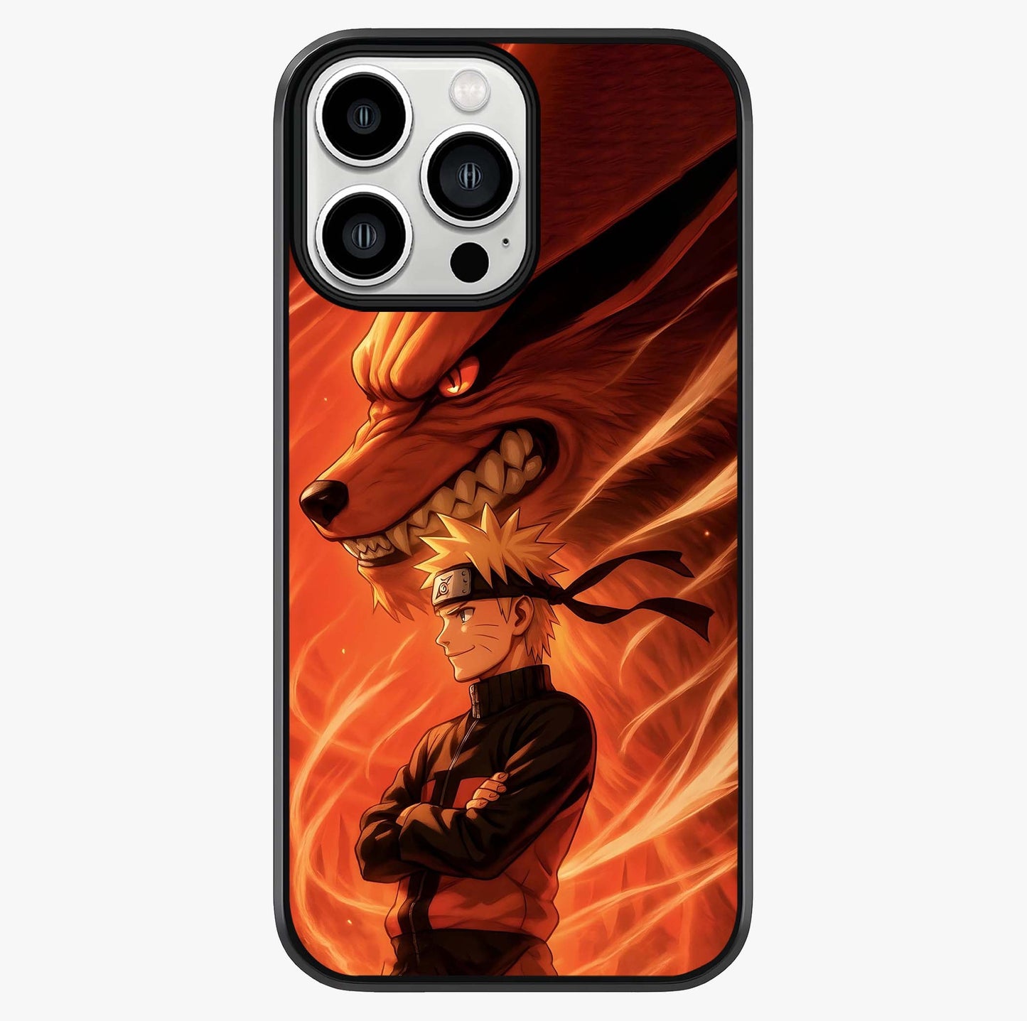 Nine Tails Legacy Glass Case showing full back design in clean flat view with glossy glass finish.